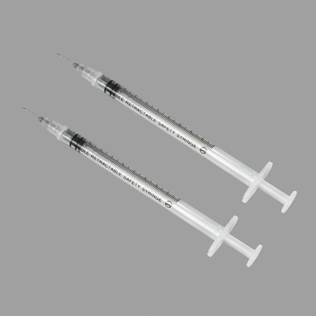 Ce/FDA Approved Manual Retractable Safety Syringe 1/3/510ml for Hypodermic Injection