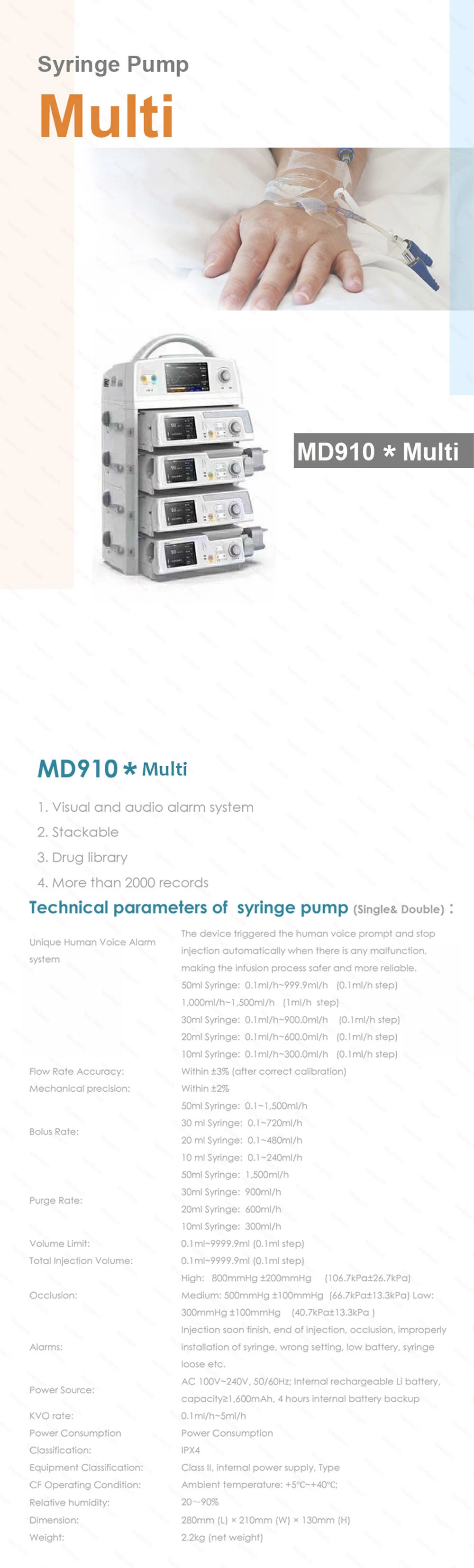 Meditech MD910 Syringe Pump with LCD Display (syringe pump)