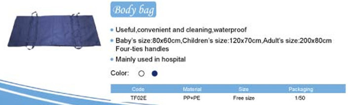 PP+PE Nonwoven Body Bag, Anti-Blood Biodegradable Body Bag, Dead Body Bag