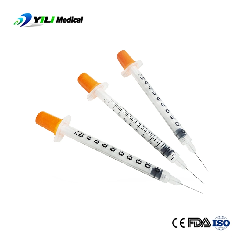 Insulin Syringes PE Bag Hypodermic Syringe with Needle Feeding Syringe Eo Sterile Injectors