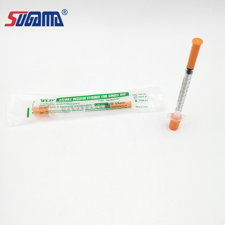 Sterile 1ml Orange Cap Insulin Pen Syringe with Needle