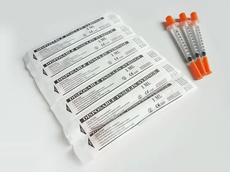 Disposable Medical Plastic 1ml 0.5ml Prefilled Injection Safety Insulin Syringe