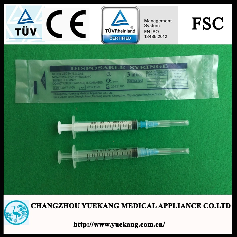 3cc/Ml Luer Slip Tip Sterile Disposable Syringes (without needles) - Pack of 100