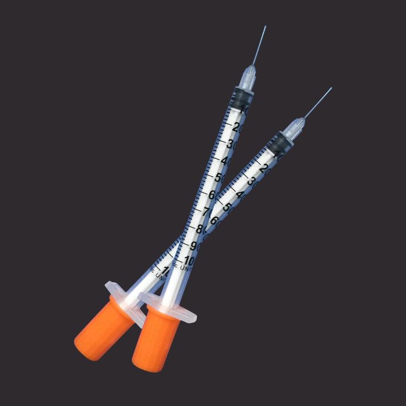 Cheap Disposable Orange Cap Insulin Syringe with Needle