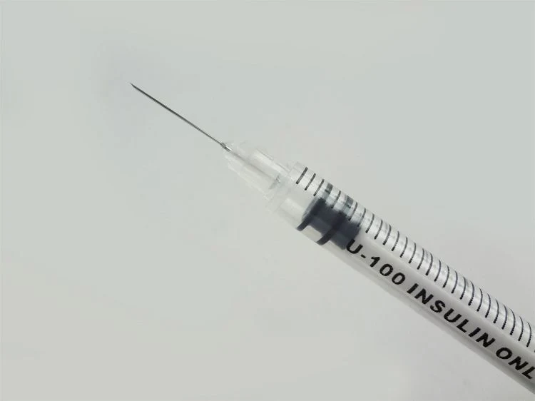 Disposable Medical Orange Cap 0.3ml Insulin Syringe with Fixed Needle