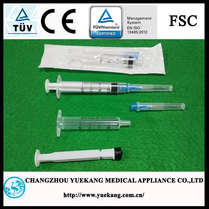 Ce & ISO Approved Medical 2ml Blister Pack Sterile Disposable Syringe