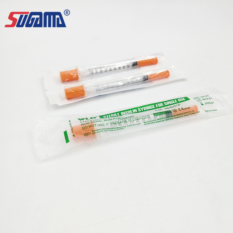 Sterile 1ml Orange Cap Insulin Pen Syringe with Needle