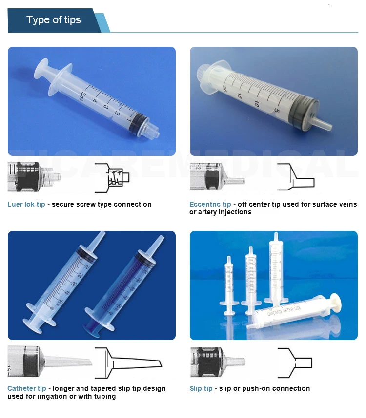 Factory Direct Sales of Various Models Medical Disposable Sterile Syringe Contains Needle Syringe