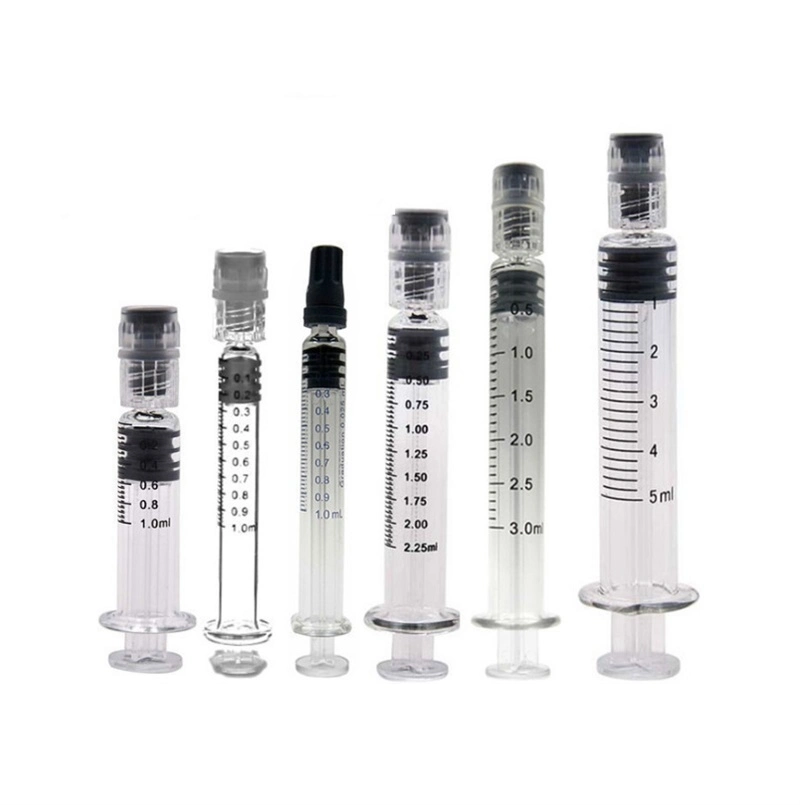 0.5ml, 1ml, 3ml, 5ml Luer Lock Syringe for Cbd Oil Wholesale Luer Lock Cbd Oil Glass Syringe with Scale