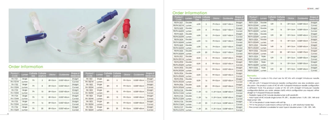 Blood Purification Series Hemodialysis Catheter with High Quality