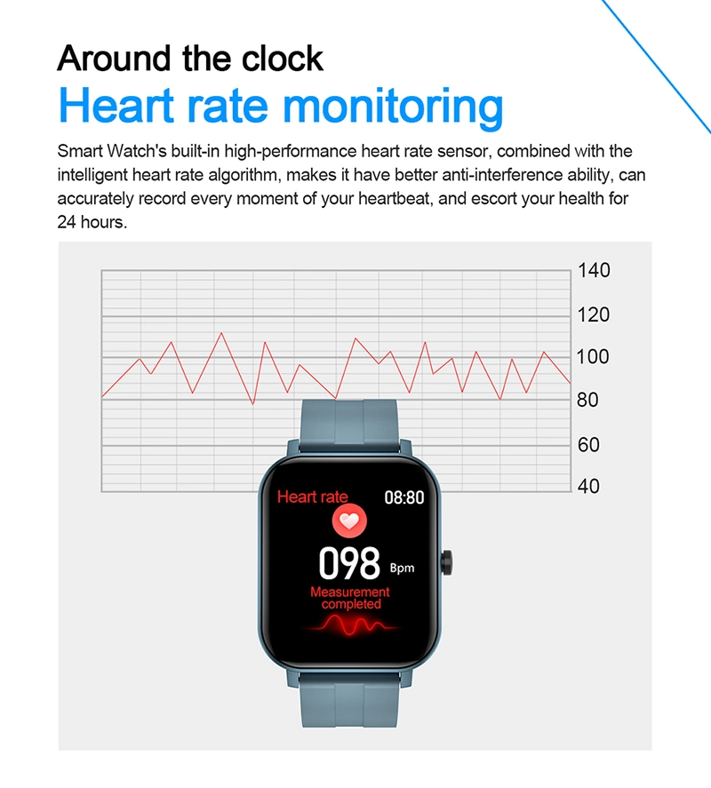 Heart Rate Blood Pressure Body Temperature Measurement Smart Watch