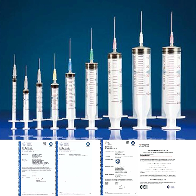 Medical Injection Disposable Syringe 1/2/5/10 Ml Three Parts Luer Lock Safety Syringe