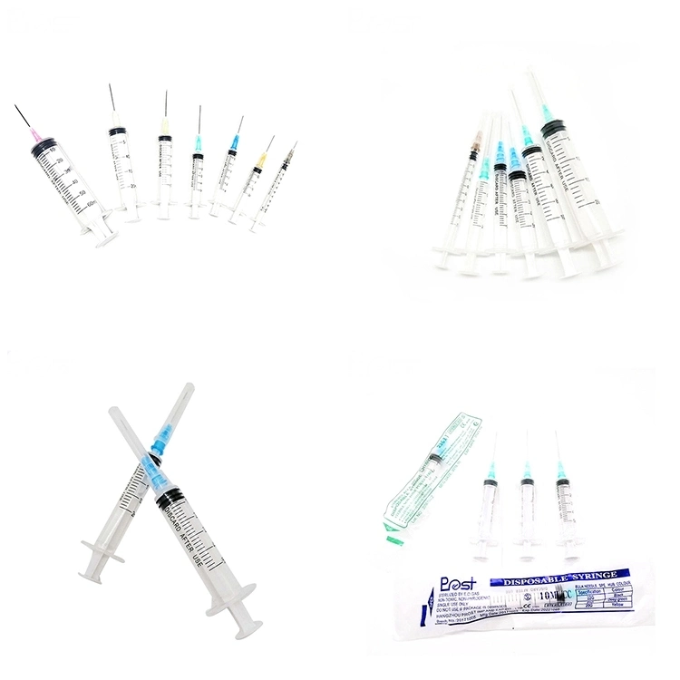 0.5cc 1cc 2cc 3cc 5cc 6cc Medical Disposable 3 Parts Syringes and Needles with Luer Lock Tip Factory