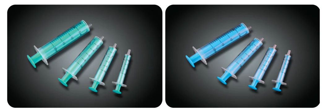 2 Parts Sterile Syringe Luer Slip Disposable Green