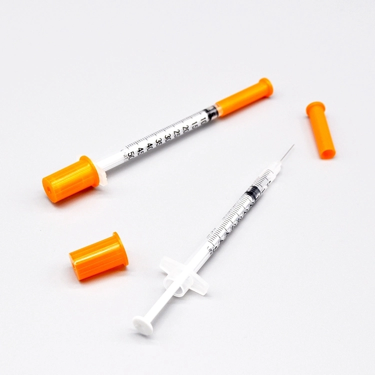 Disposable Ce FDA Factory 0.3ml/0.5ml/1ml Insulin Syringe with Fixed Needle