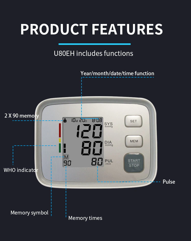 U80e Arm Blood Pressure Monitor, High Blood Pressure Best Bp Machine, Electronic Most Accurate Blood Pressure Kitmonitor Wrist Cuff