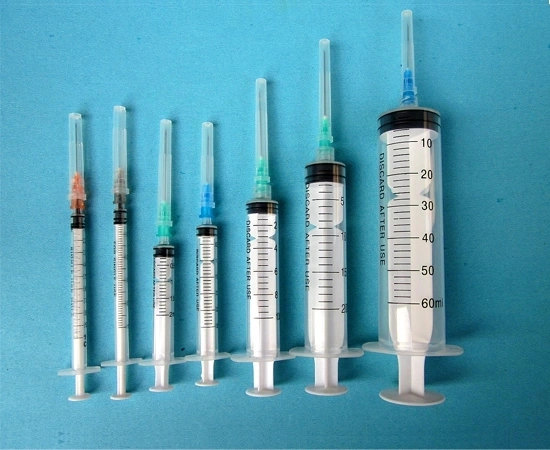 Injection Syringe Disposable Sterile 1ml 3 Part Luer Slip Syringe