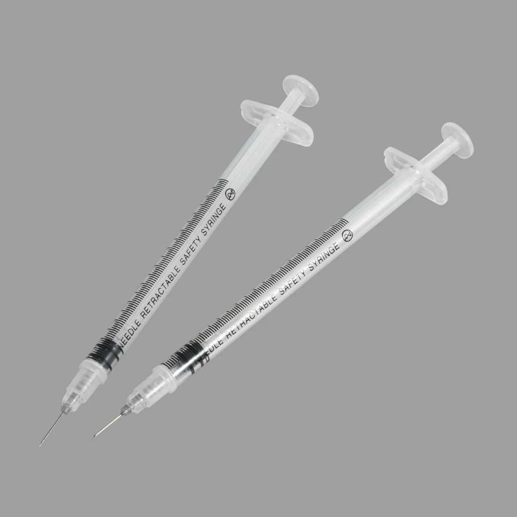 Ce/FDA Approved Manual Retractable Safety Syringe 1/3/510ml for Hypodermic Injection