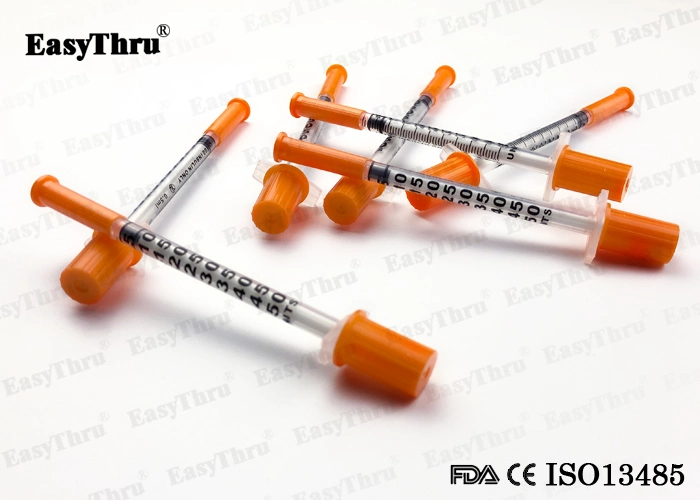 Painless Insulin Syringe with All Sizes 0.3ml, 0.5ml, 1ml Safety Healthy