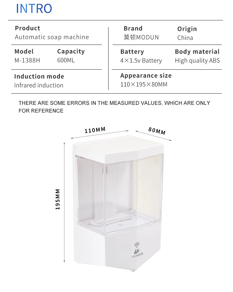 High Qualitytouchless Automatic Soap Dispenser Automatic Hand Sanitizer Dispenser Made in China