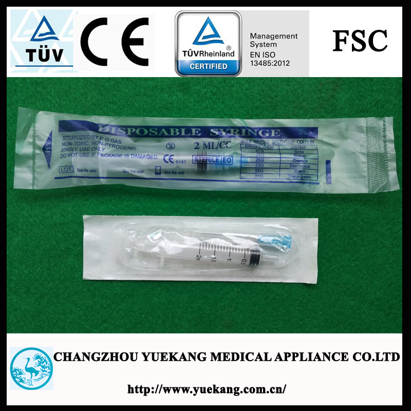 Luer Slip 2ml Without Needle Blister Pack Sterile Disposable Syringe