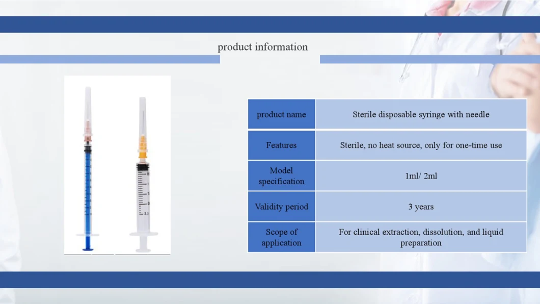 Plastic Disposable Retractable Syringe with Needle Vaccine Syringe