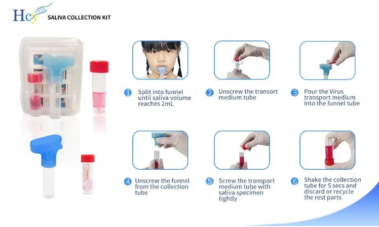 Saliva Collection Kit Sputum Container Self Sample Collection Kit for PCR Test Saliva Collection Test Kit