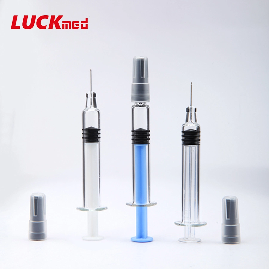 Prefilled Syringe Luer Slip Luer Lock Tip Disposable Glass Syringe