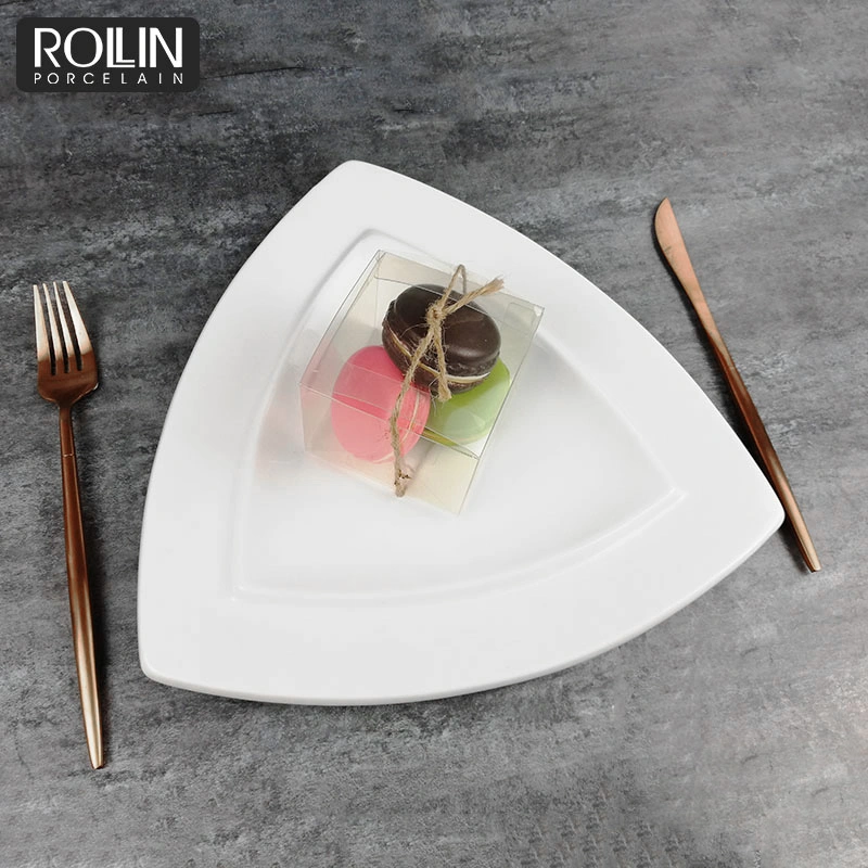 Thick White Plate Triangle Plate Under Plate Catering Plate