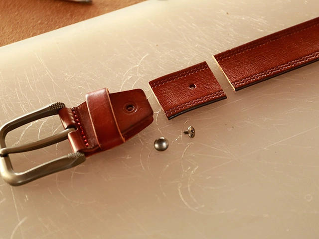 Reversible Plate Buckle Split Leather Genuine Leather Men Belt