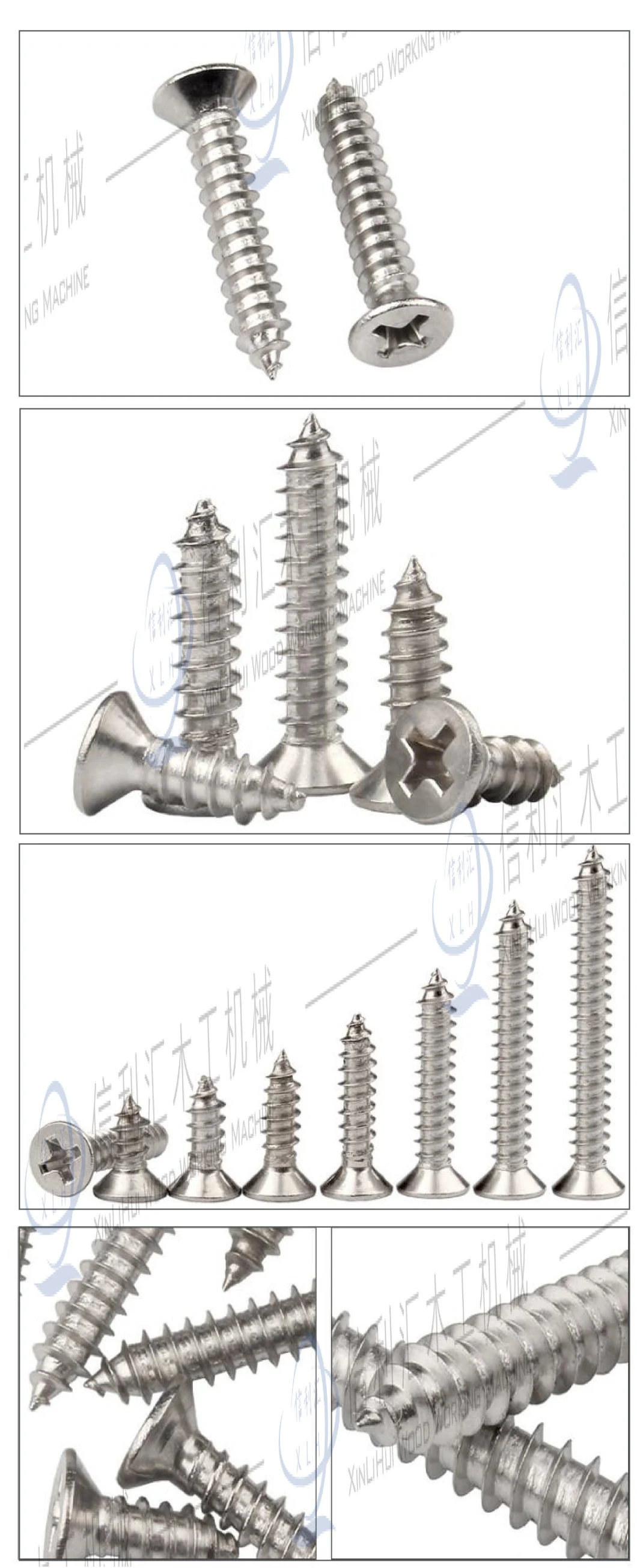 304 Stainless Steel Cross Countersunk Head Self-Tapping Screw Self-Tapping M6/M5/M4/M3