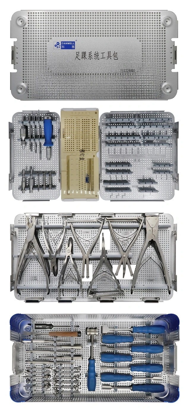 Canwell Medical Hand Foot and Ankle Reconstraction Locking Plate System Surgical Instrument Set