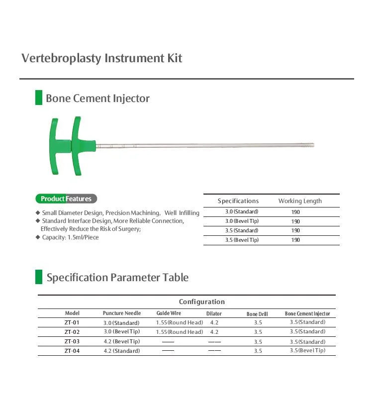 Bone Fracture Fixation Vertebroplasty Instrument Kit