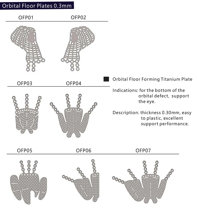 Orbital Floor Titanium Maxillofacial Plate for Orthopedic Bone Surgery Cranial Skull Mesh