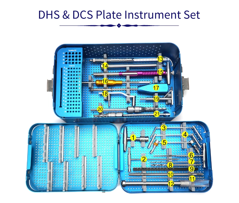 Trauma Surgery Instrument Dhs&Dcs Trauma Plate Instrument Set Orthopedic Surgical Instrument