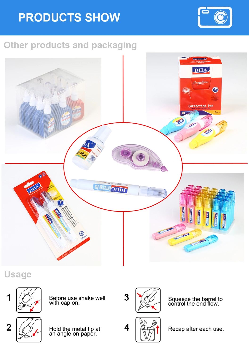 China Correction Liquid Manufacturer School and Office Correction Fluid