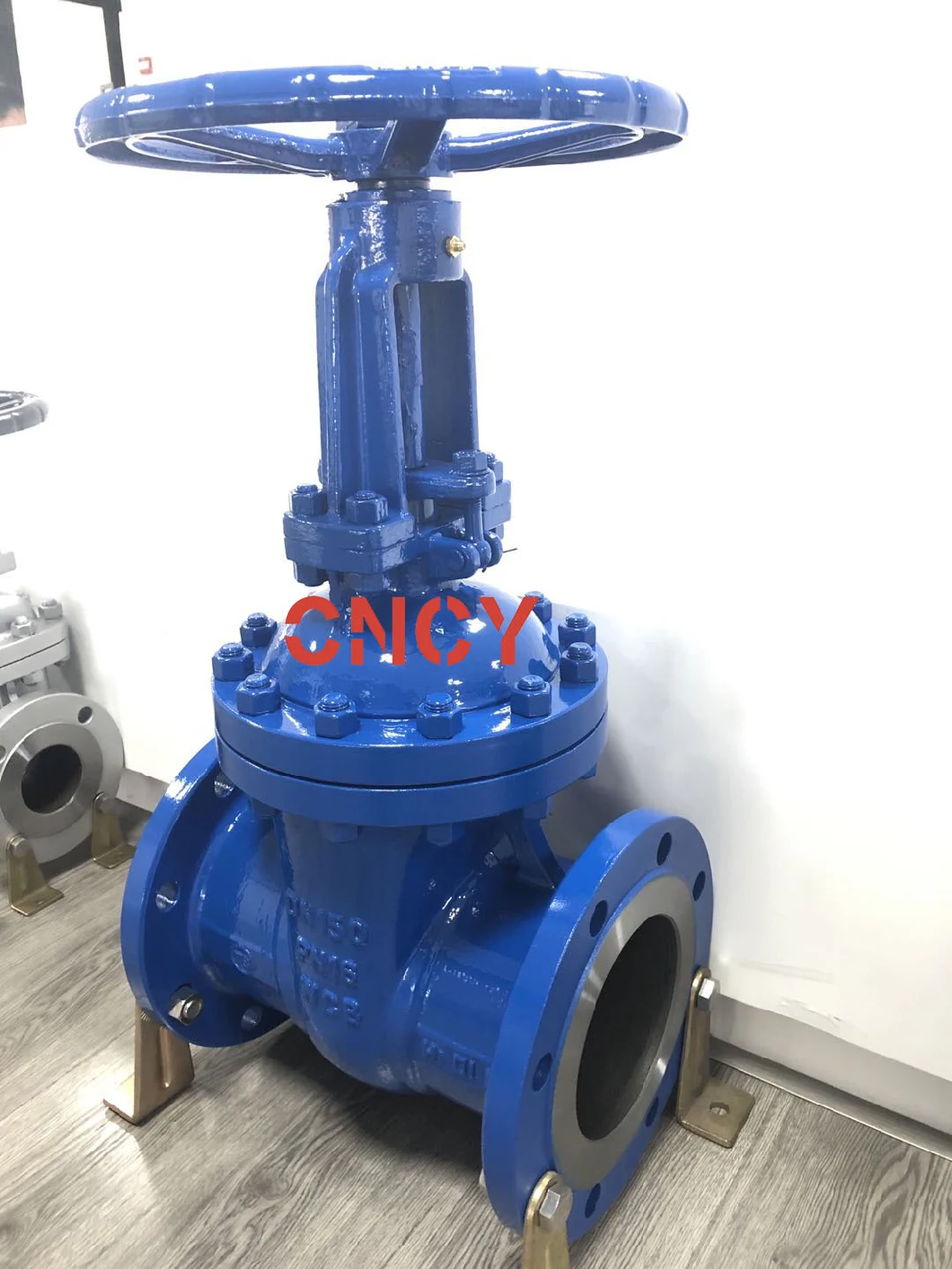 DIN Pn64 DN350 Carbon Steel Wcb Gear Operation with ISO Plate Gate Valve Flow Control