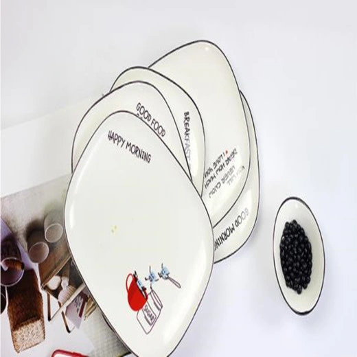 Rectangular Nordic Ceramic Plate Fruit Salad Cake Dessert Plate Western Plate Creative Plate Letter Breakfast Plate