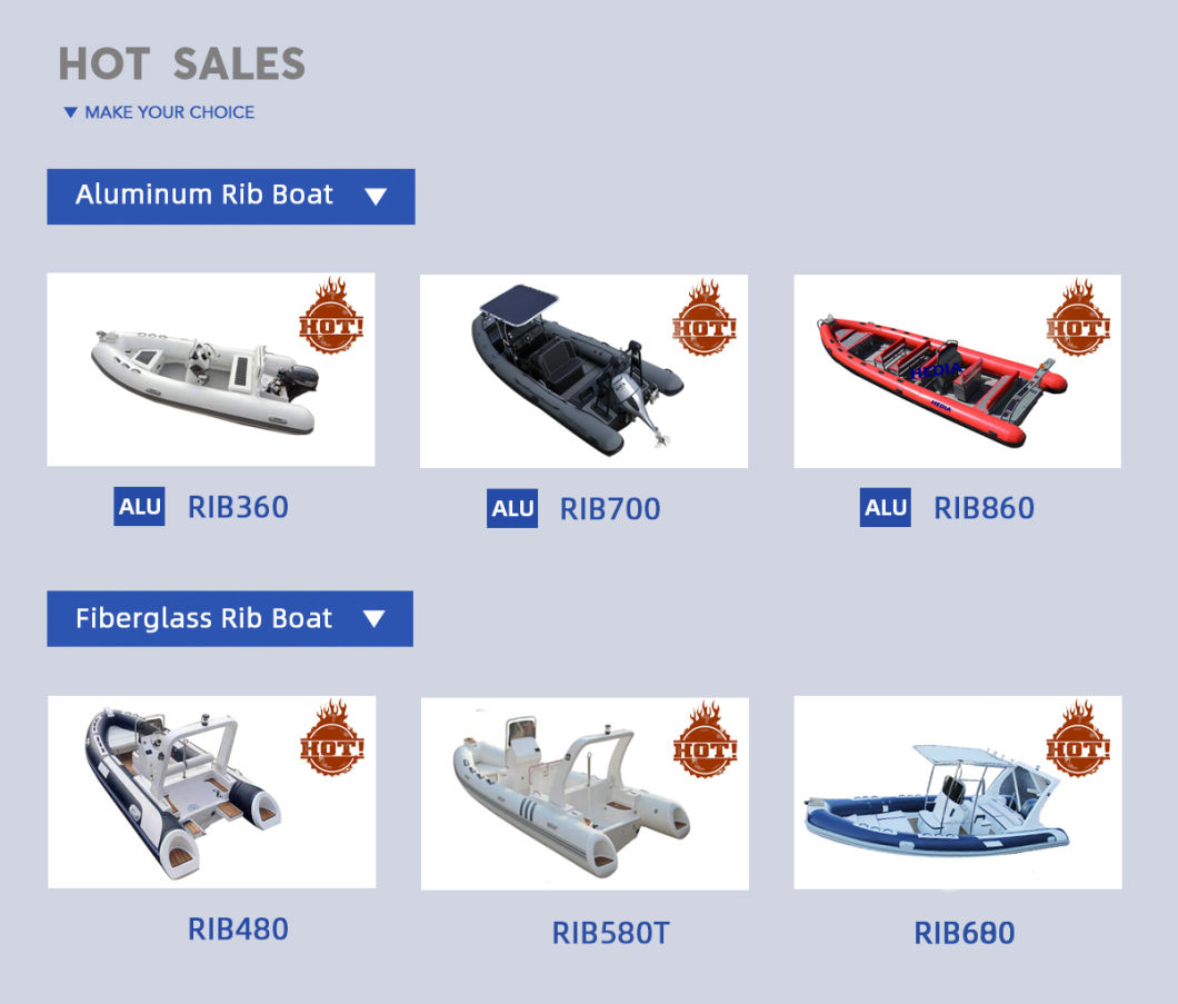 CE Rib 360 390cm Orca Hypalon Aluminum Rigid Hull Inflatable Rib Boat with out Motor