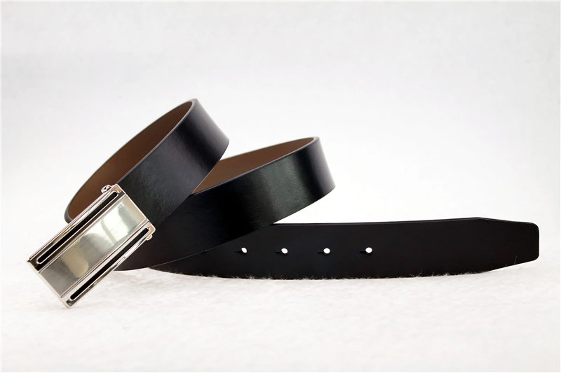 Reversible Plate Buckle Split Leather Genuine Leather Men Belt