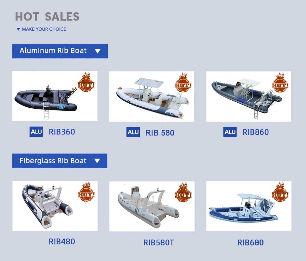 Rib with CE Rib Price China Supplies Small Fishing Dinghy 3.6m Rigid Fiberglass Hull Inflatable Hypalon Rib Price Rib with CE