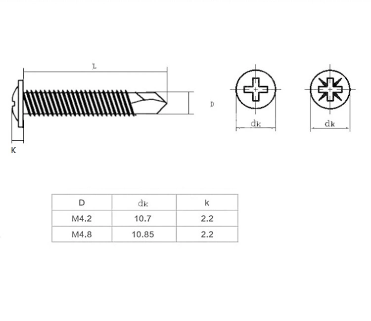 Truss Wafer Head Self Drilling Screw, Competitive Self-Drilling Roofing Screw