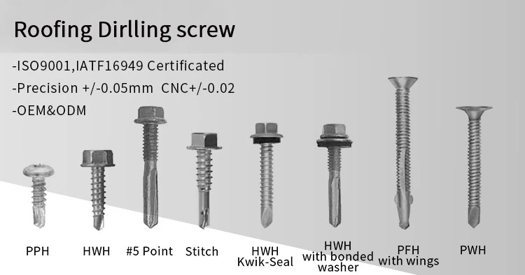 Hexagon Head Self-Drilling Screw Stainless Steel Self-Drilling 304/316/410 Self Drilling Screw