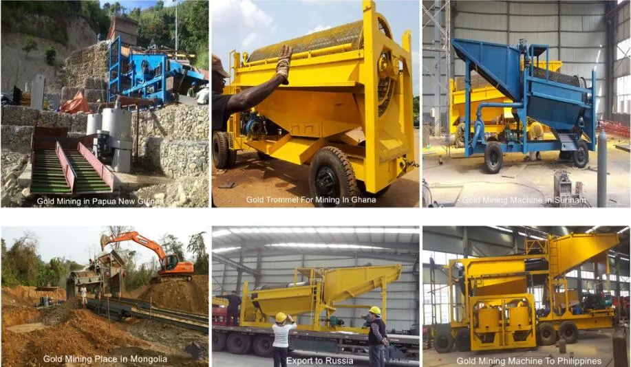 Mobile Gold Mining Equipment Alluvial Gold Mining Trommel Machinery Placer Gold Mining Equipment