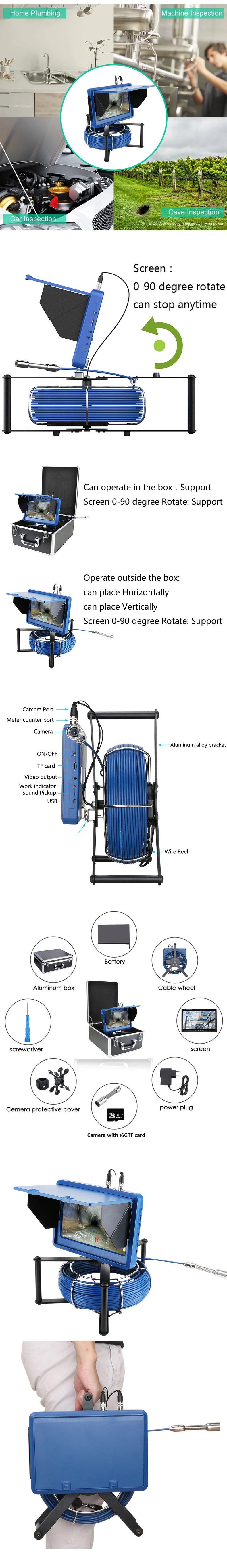 23mm Pipe Inspection Camera for Drain Sewer Pipeline Endoscope System