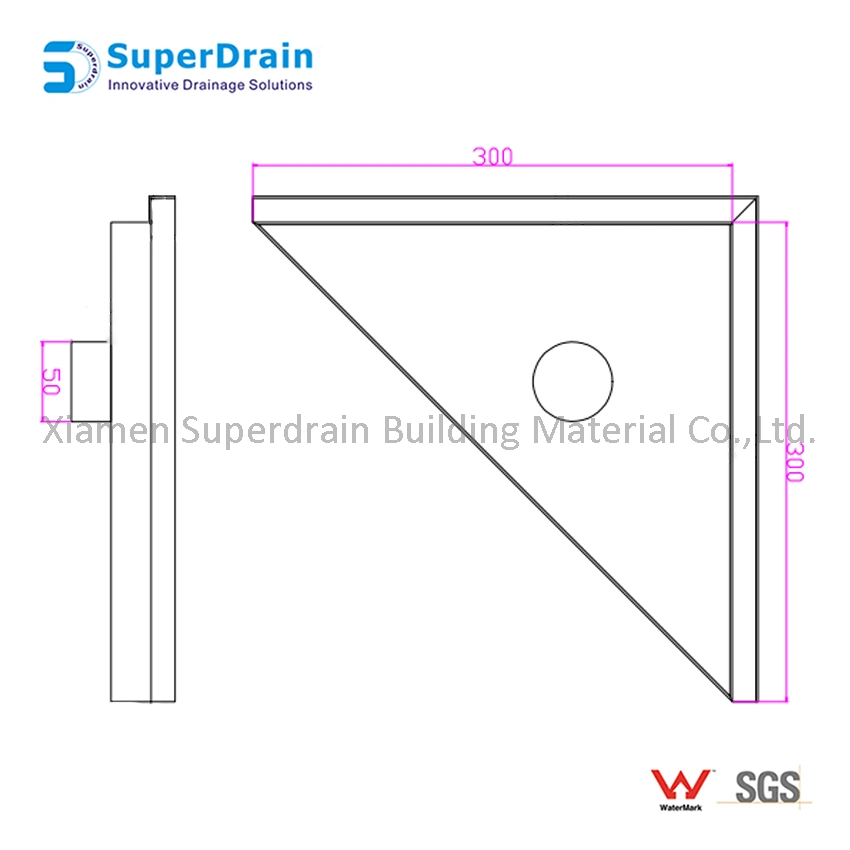 Customized Professional Triangle Floor Drain Pipe Floor Drain Bathroom Drain