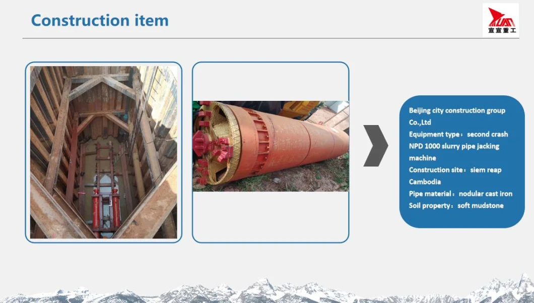 ID 1200mm Automatic Drainage Mixed Tunnels Pipe Jacking Machine for Sewage Pipe