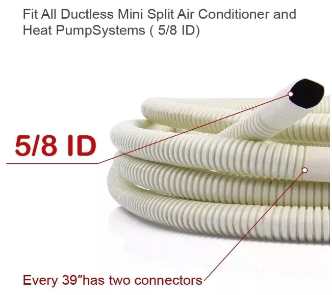 Plastic Water Drain Pipe Hose for Air Conditioner 50cm Long Gray