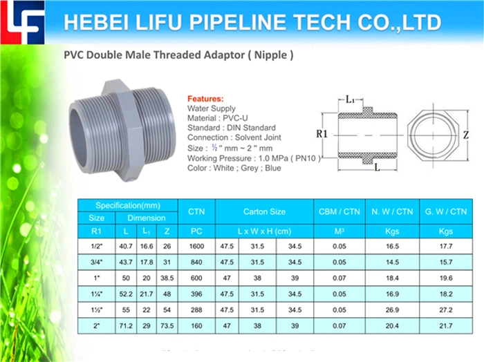 High Quality Plastic Pipe Coupling UPVC Pipe Coupling PVC Pipe Reducing Coupling Socket UPVC Pipe Fitting Reducing Coupling for Water Supply DIN Standard Pn10