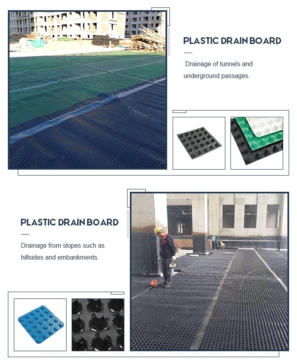 HDPE Black and White Drainage Cell Mat Board for Garden Drainage
